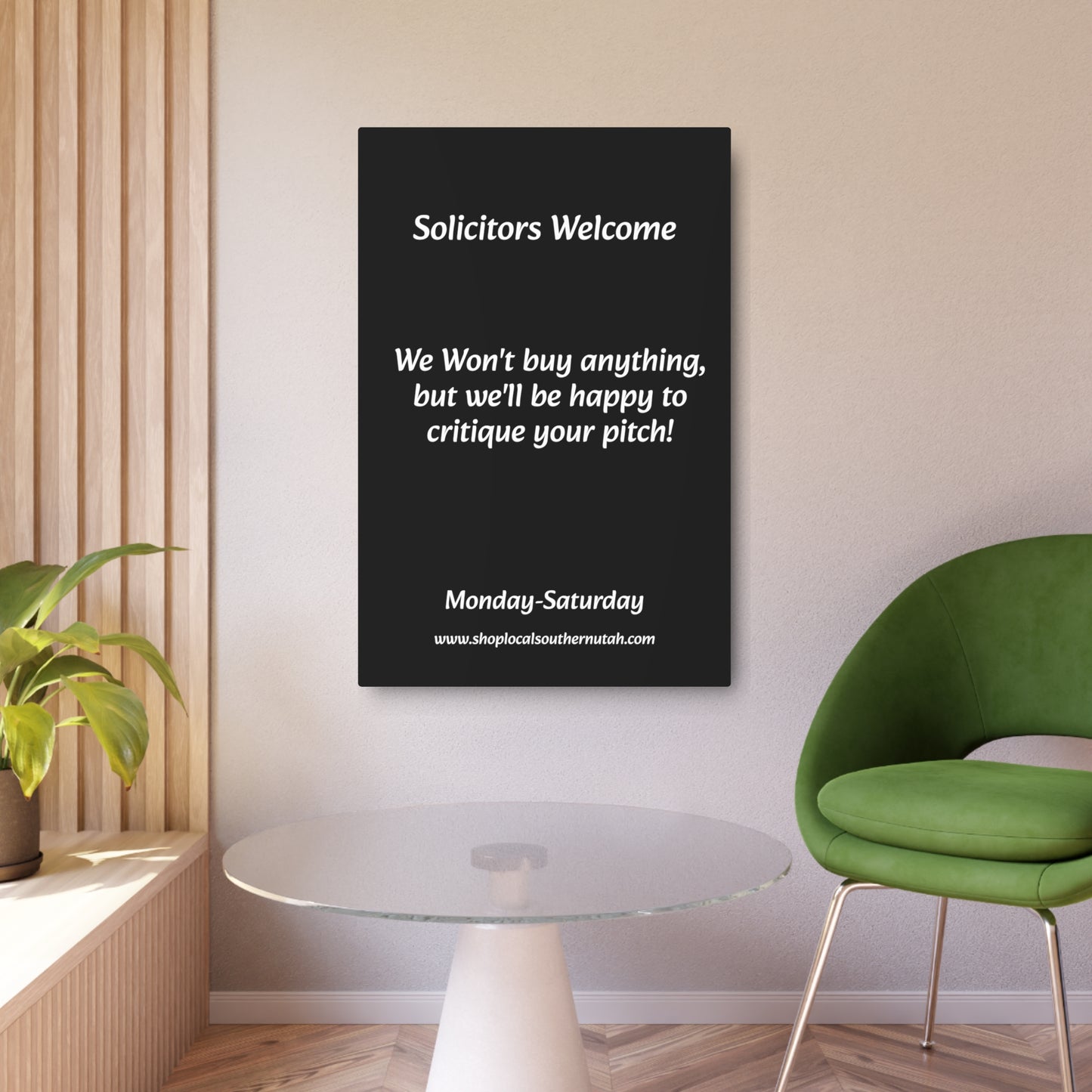 'Solicitors Welcome' Metal Art Sign | Shop Local Southern Utah
