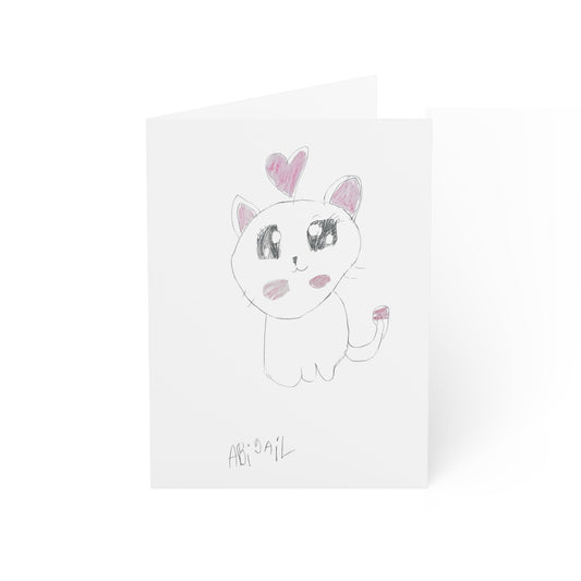 Abigail's Whimsical Love Kitten Art Cards - A Heartfelt Creation"