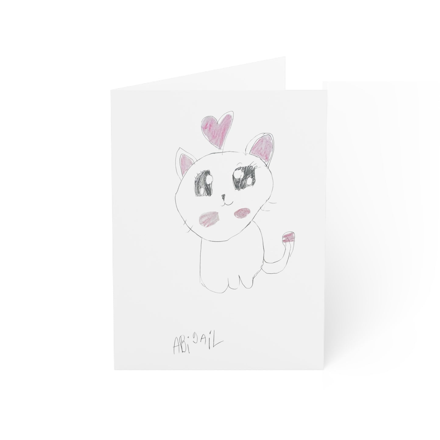 Abigail's Whimsical Love Kitten Art Cards - A Heartfelt Creation"