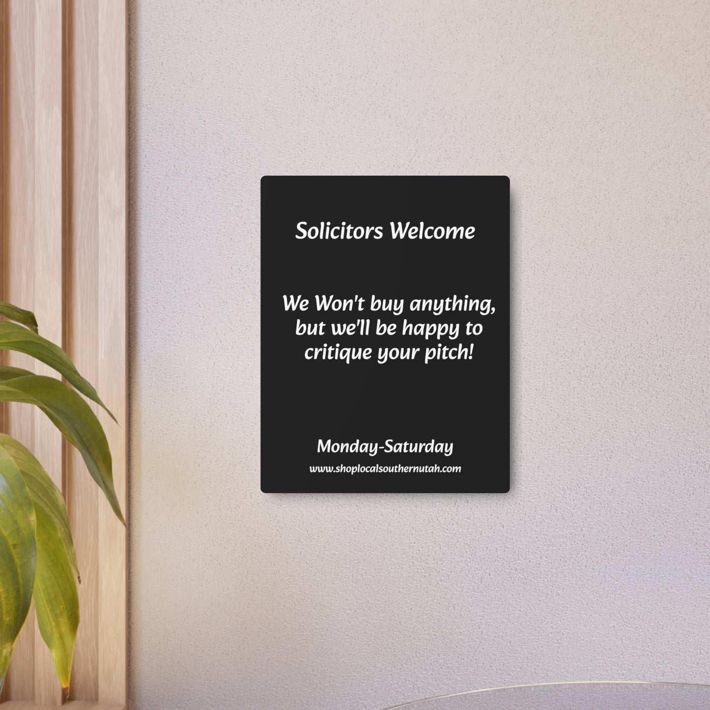 'Solicitors Welcome' Metal Art Sign | Shop Local Southern Utah